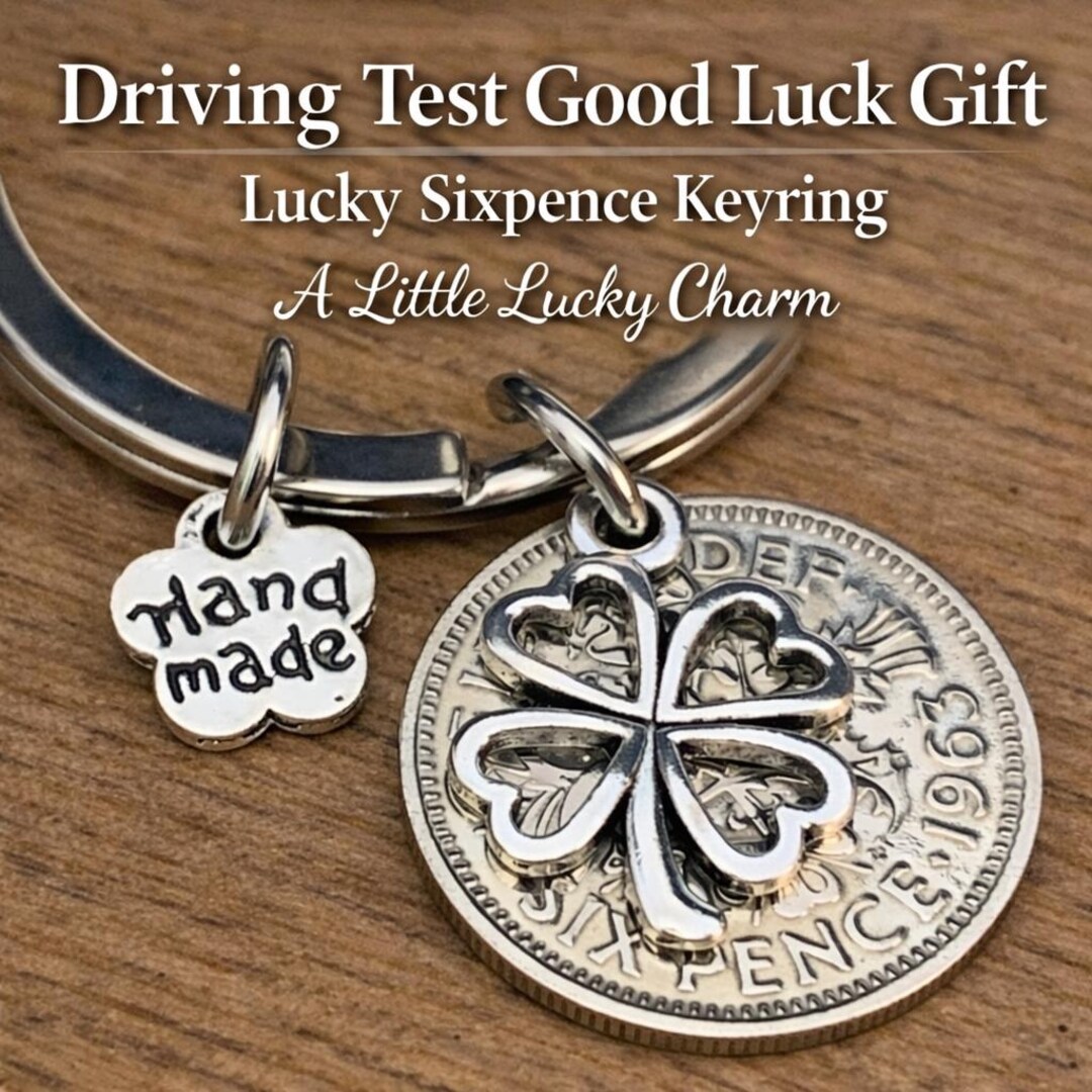 Handmade Lucky Sixpence Keyring – Driving Test Good Luck Charm Keepsake ...