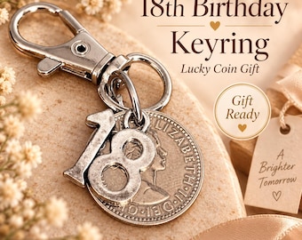 18th Birthday Lucky Sixpence Coin & Charm Gift For Son Daughter Brother Sister Niece Nephew Boyfriend Girlfriend Someone Special In Gift Bag