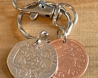 21st Birthday Polished 2004 Coins On Keyring In Gift Bag For Him Boyfriend Son Brother