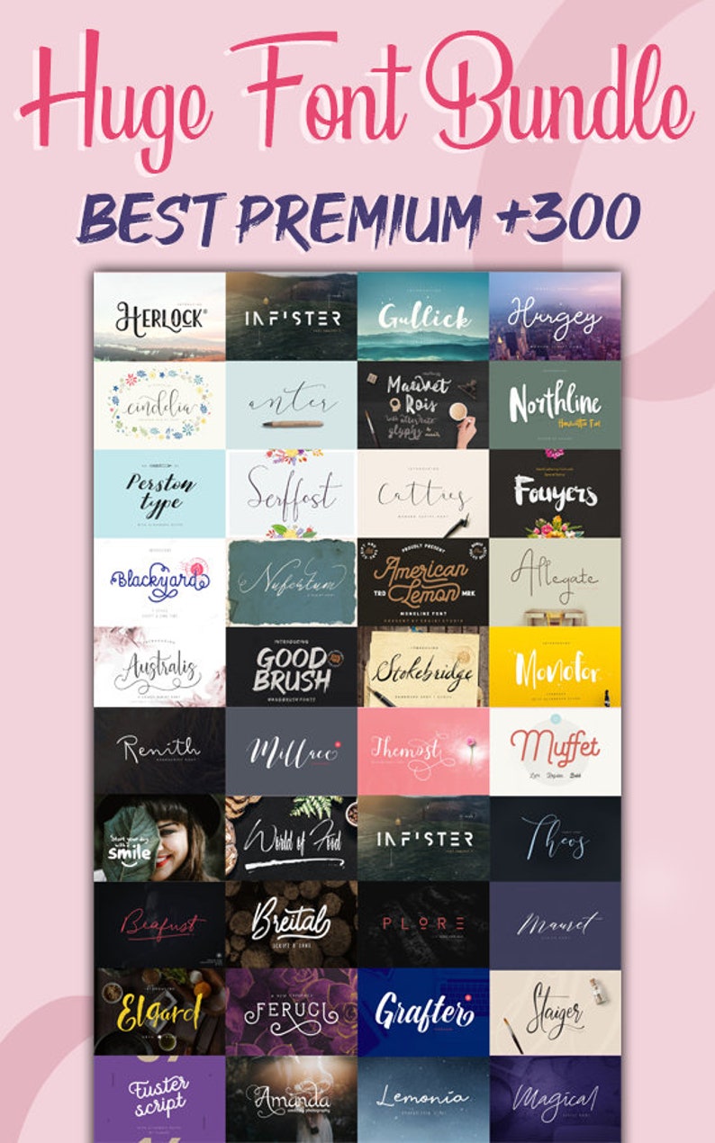 Download Huge Font Bundle 99% off Premium Calligraphy and Wedding ...