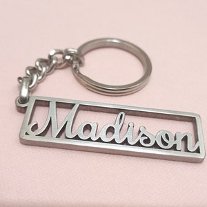 name keychain, Christmas gift custom keyring, your name keychain, stainless steel keychain, durable metal key chain