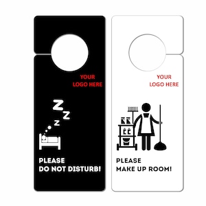 Letrero de puerta de no molestar, colgador de puerta de hotel personalizado, limpie el letrero de la habitación, colgador de puerta personalizado, letrero de pomo de puerta personalizado de doble cara