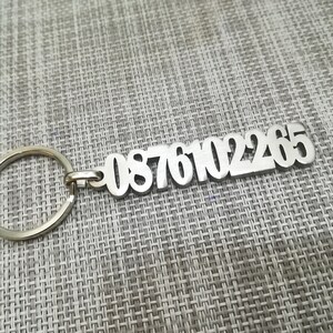 Number Keychain, If Lost Keyring, If Found Keychain, Stainless Steel ...