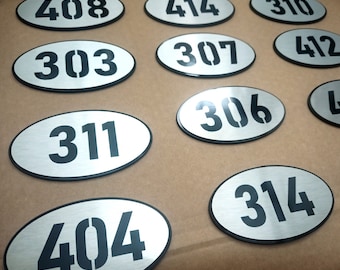 Hotel Room Number Signs - Apartment door numbers made of aluminum & acrylic - Door Number Plaque - Hotel Signs