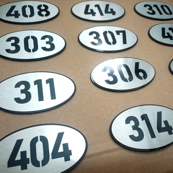 Hotel Room Number Signs - Apartment door numbers made of aluminum & acrylic - Door Number Plaque - Hotel Signs