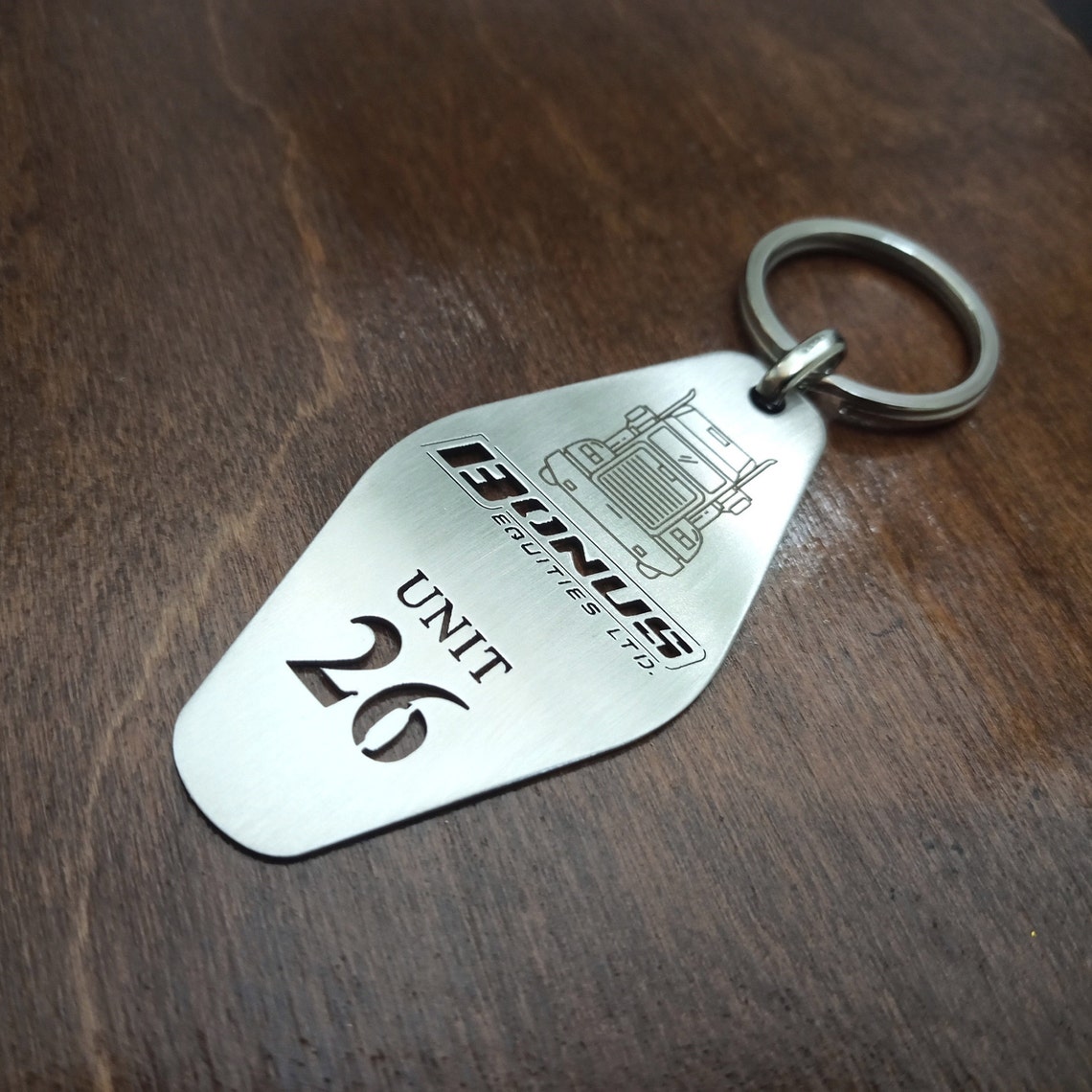 Personalized hotel Keychain Custom metal Hotel Keychain Etsy