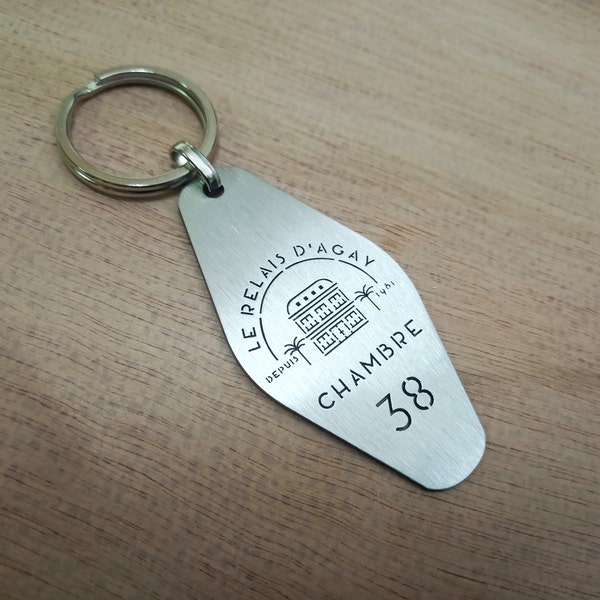 hotel Keychain with your logo, Custom metal Hotel Keychain, keychain with logo and numbers, Personalized hotel key tag