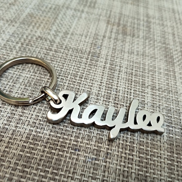 name keychain, custom keyring, your name keychain, stainless steel keychain, durable metal key chain