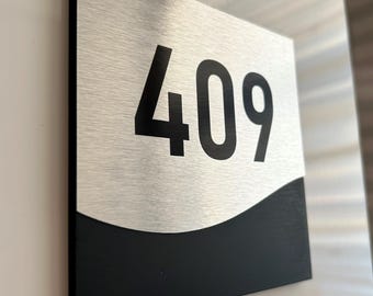 Hotel Room Number Signs - Apartment door numbers made of aluminum - Door Number Plaque - 6x6 apartment door number