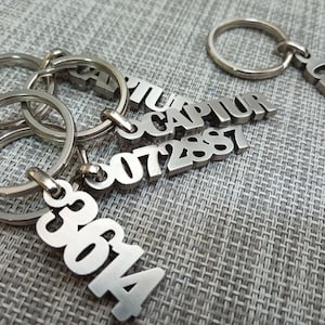 number keychain, if lost keyring, if found keychain, stainless steel keychain, durable metal key chain