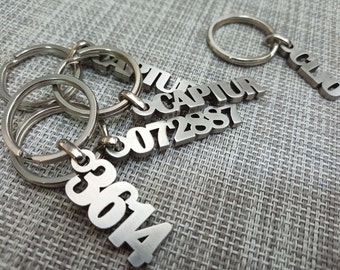 number keychain, if lost keyring, if found keychain, stainless steel keychain, durable metal key chain