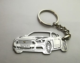 Christmas gift, Custom key chain, car key chain, personalised car key chain, stainless steel key chain, key chain for Ford Mustang GT