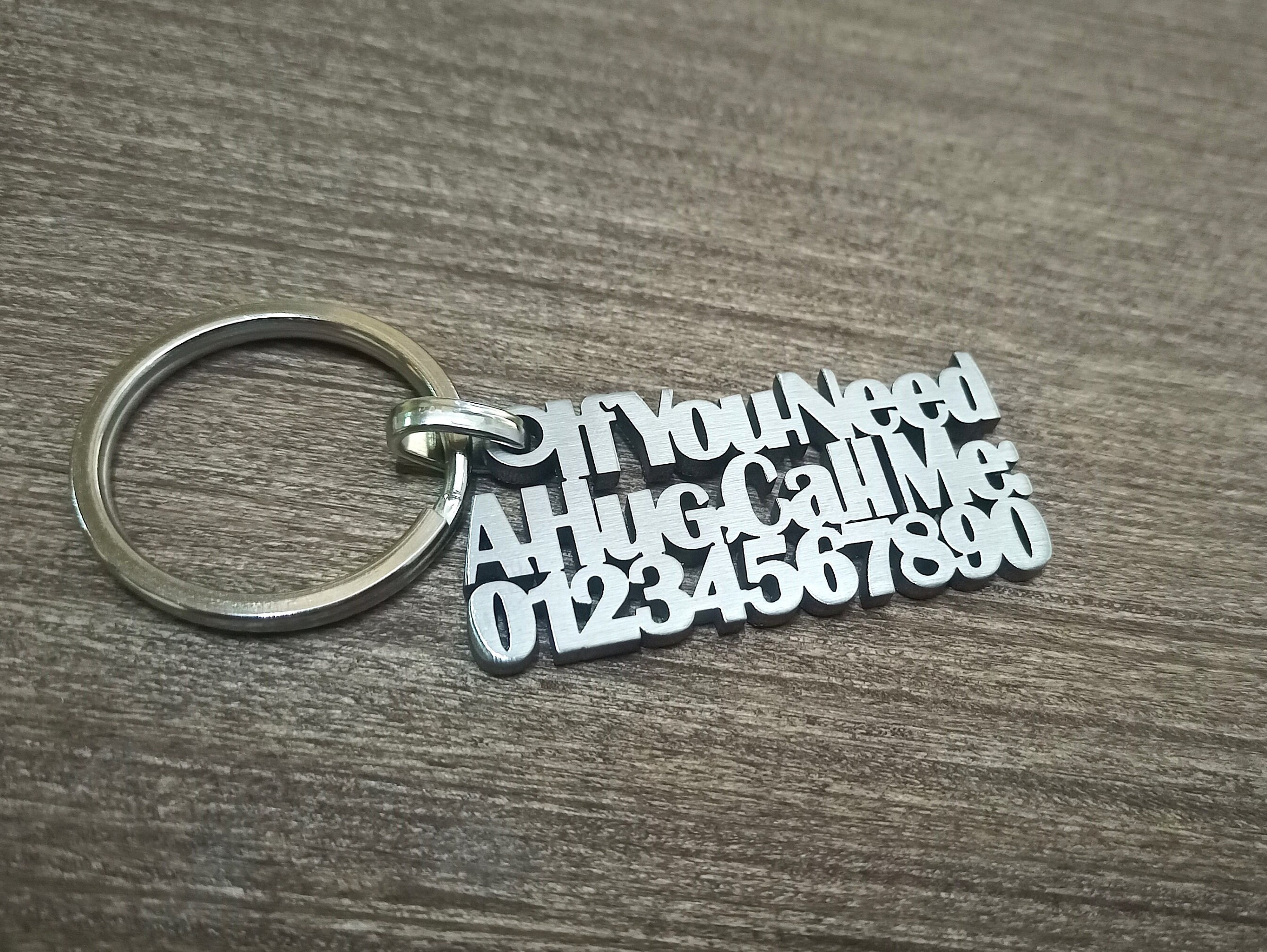 Personalized Stainless Steel Keychain: Custom Phone Number Gift - Etsy