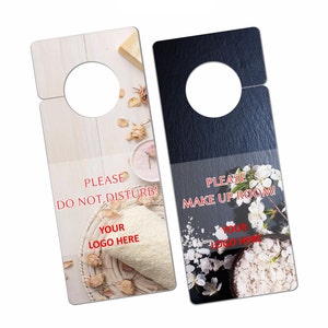 Letrero de puerta de no molestar, colgador de puerta de hotel personalizado, limpie el letrero de la habitación, colgador de puerta personalizado, letrero de pomo de puerta personalizado de doble cara