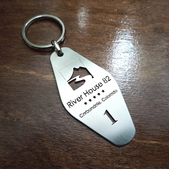Personalized Hotel Keychain Custom Metal Hotel Keychain Etsy