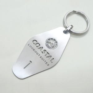 Personalized hotel Keychain motel custom metal keychain, keychain with logo and numbers, Personalized hotel key tag