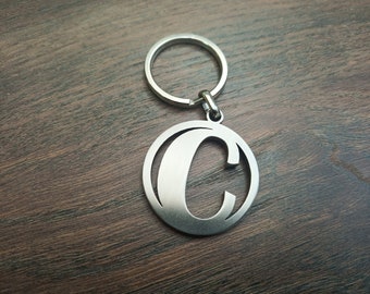 Your Initial keychain, custom keyring, your symbol keychain, stainless steel keychain, durable metal key chain