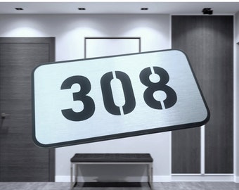 Letreros de número de habitación de hotel - Números de puerta de apartamento hechos de aluminio y acrílico - Placa de número de puerta - Letreros de hotel