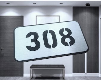 Hotel Room Number Signs - Apartment door numbers made of aluminum & acrylic - Door Number Plaque - Hotel Signs