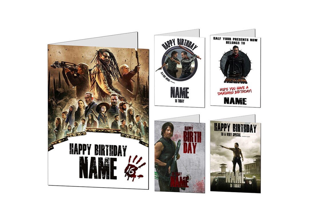 The Walking Dead Birthday Card / Personalised TWD Birthday Card