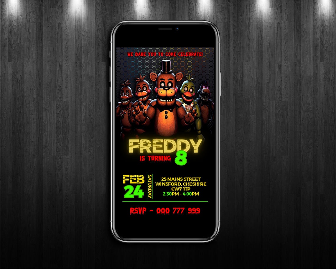 Five Nights at Freddy's Birthday Invitation / Printable FNAF Game Party ...