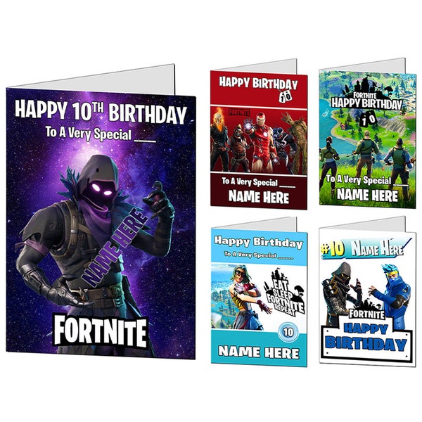 Shooter Game Birthday Card / Personalised Gaming Card / Happy Birthday Fort Gamer Birthday Card / Any Age, Name, Relation