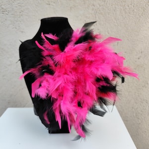 Pink-black turkey feather brooch, Ostrich Feather Flower Fashion, Blue Feather Brooch For Jacket, black feather brooch,  pink feathers.