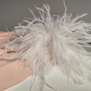 White Turkey Feather Brooch, Ostrich Feather Flower Fashion, white Feather Brooch For Jacket,Extra Large Feather Brooch,  handmade brooch.