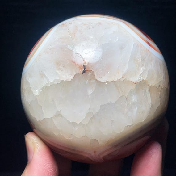 Énorme Sphère En Agate Dentelle Folle 6,7 Pouces – Boule De Cristal Neuve