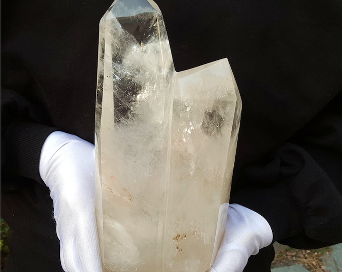 Featured listing image: AAA Natural Clear Quartz White Crystal Quartz Double Point /Generator Crystal Quartz Point/White Crystal Tower/healing crystal/Special gift