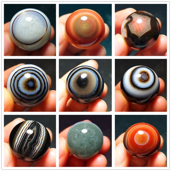 Rare Gobi Eyes Agate Sphere Ball Stone,Silk Banded Agate,Eye Agate,Energy,Quartz Crystal Gift,Reiki,Mineral Specimen,Home decoration