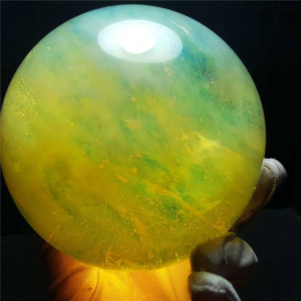 Lemon Smelt Yellow Crystal Quartz Sphere/Clear Smelt Quartz Etsy