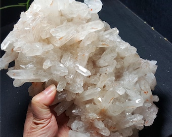 LARGE Natural Raw Himalaya Clear Abundance Quartz Cluster/White Abundance Quartz Cluster/Receiver Generator Quartz Reflect Light/Gift LJ48