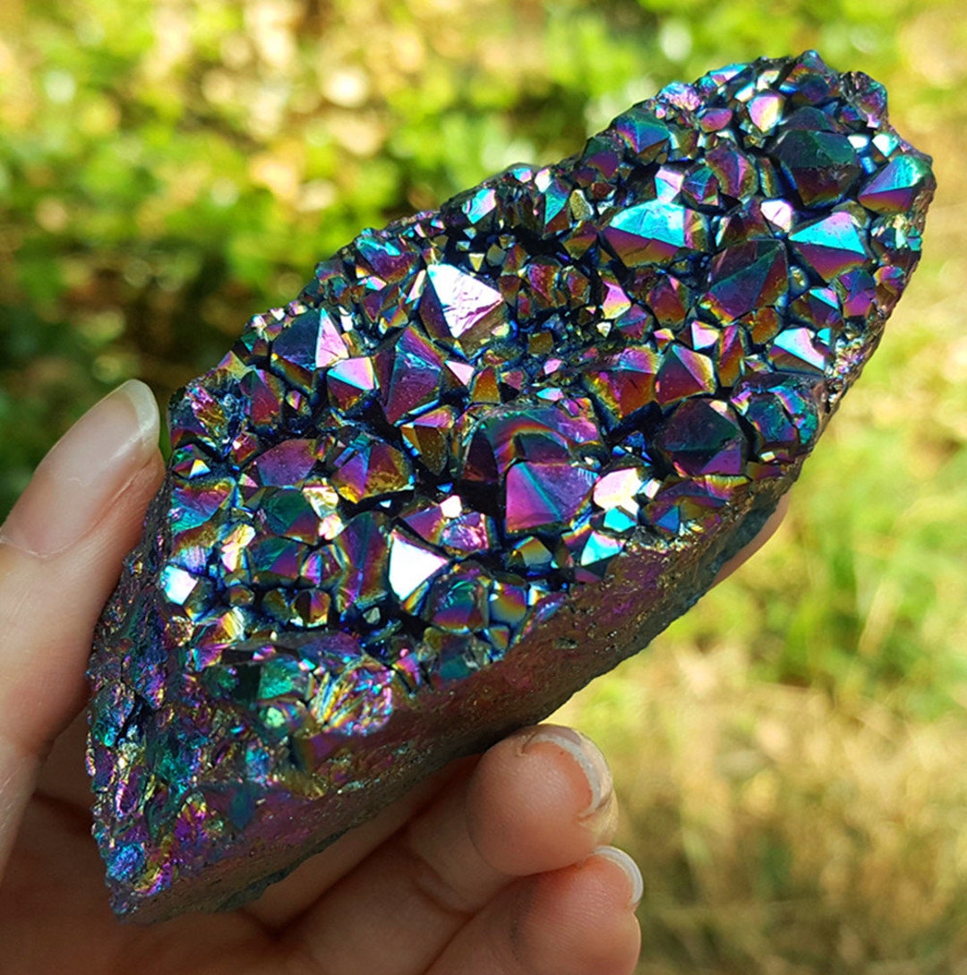 Rainbow Crystal Titanium-Coated Rainbow Quartz Crystal Cluster