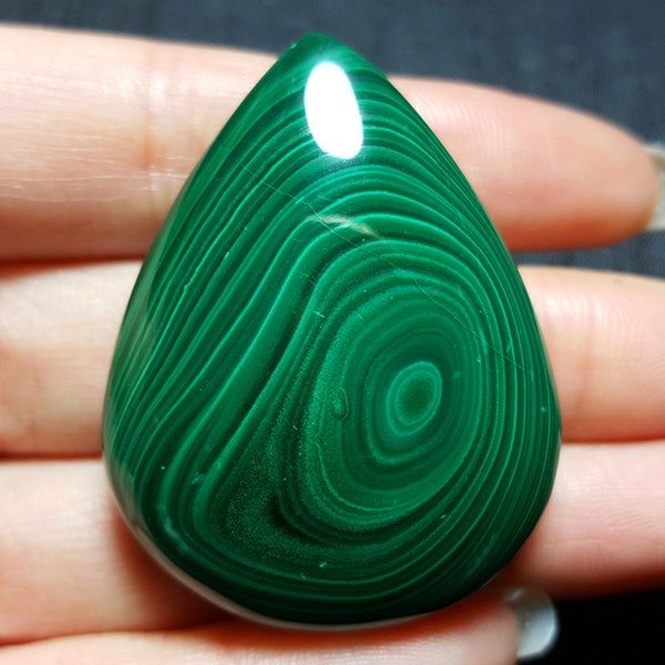 AAA Grade Malachite Cabochon, Extra Large Brilliant Deep Green with Soft Green Accents, Oval Cab from Africa Congo DRC, Statement Piece