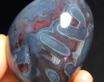Beautiful Polished Moroccan Agate stone,Lace Agate,Quartz Crystal Healing,Rock Stone,Crystal Healing,Mineral Specimen