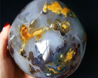 AAA Natural Aquatic Plant Agate Banded Crystal Polished Pendant Palm/Chakra/Reiki/Meditation/Special Gift/Crystal Healing/Madagascar YN248