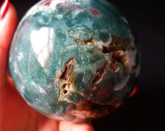 オーシャンジャスパースフィア：天然球状水晶玉、形而上学的な石