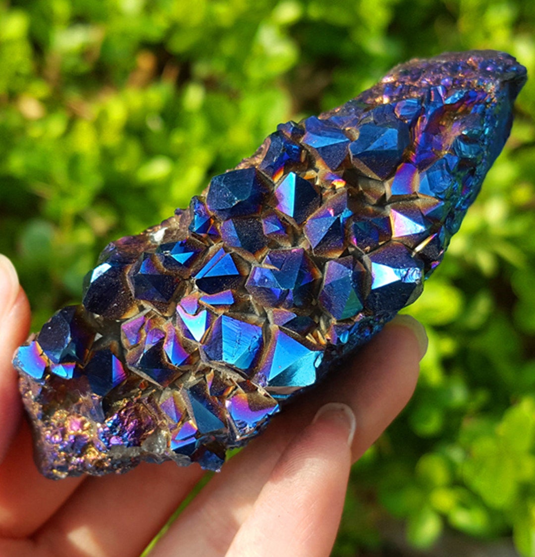 Titanium Cluster Mineral Healing Stone Natural Crystal Rainbow Quartz Z4G6 - Foto 3