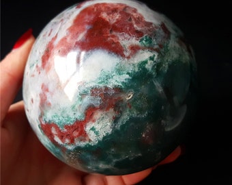 オーシャンジャスパースフィア：天然球状水晶玉、形而上学的な石