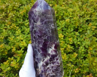 Natural Dream Amethyst Tower Quartz Crystal Point Polishing/by hand/Crystal Healing Divination Obelisk/Meditation/Chakra/Reiki/ Random