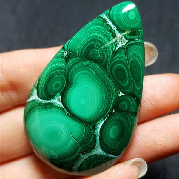 AAA Grade Malachite Cabochon, Extra Large Brilliant Deep Green with Soft Green Accents, Oval Cab from Africa Congo DRC, Statement Piece