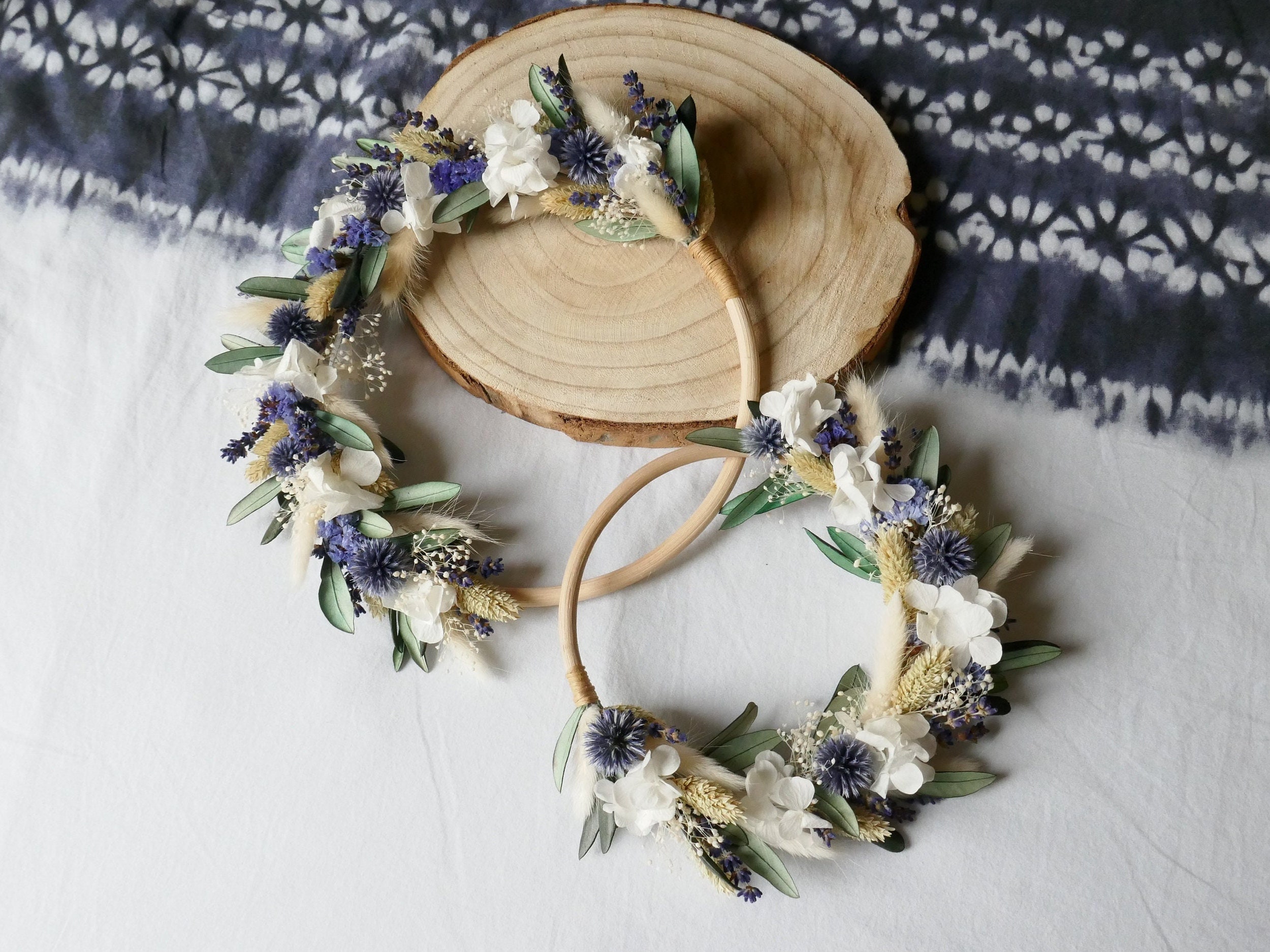 Sur-Mesure > Couronne Murale en Fleurs Séchées et Stabilisées, Décoration Florale Personnalisée