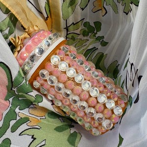Pink Holographic Bedazzled Pill Bottle - Container for Small Objects - Vitamins - Medicine - Marijuana - Travel - Remember your Meds!
