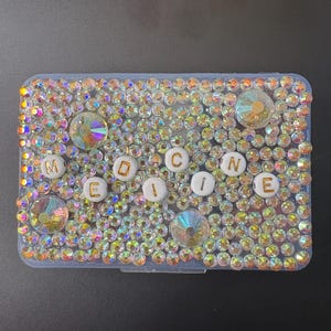 Bedazzled Pill Box - Travel Medicine Container - Carry Pills in your Purse with Style & Ease!