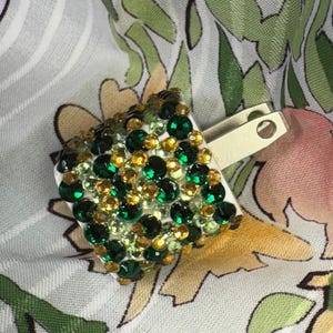 Bedazzled Charging Brick - Unique Useful Decor - Green Gemstone - Stand Out with a Shiny Green Power Block - Home Goods - iPhone Accessories