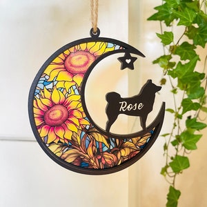 Dog Memorial Gift Pet Memorial Suncatcher Personalized Loss of Pet Sympathy Gift, Custom Dog Breed Memorial Suncatcher, Gift for Dog Lovers