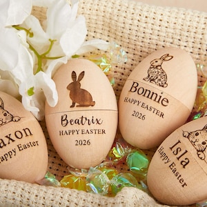 Personalized Musical Wooden Easter Egg Shakers,Engraved Egg Shaker Kids,Custom Easter Gift, Kids Musical Instrument,Baby First Easter