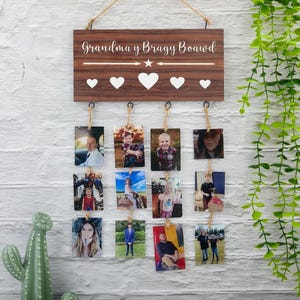 Customizable Couples Wall Decor Photo Display, Anniversary gifts, Wooden Family Sign, Wooden Picture Holder, Personalized Photo Display