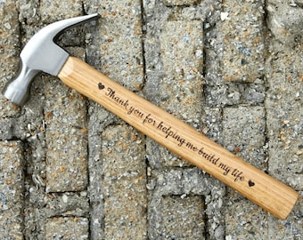 Personalized Laser Engraved Wood Handled Hammer for Father,Father's Day Hammer Gifts, Gifts for Men, Anniversary Gifts for Him
